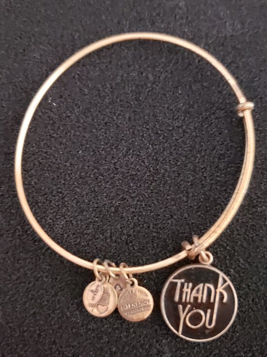 Alex and Ani Jewelry - Alex and Ani Gold Thank You Gold Charm Bangle Bracelet 41